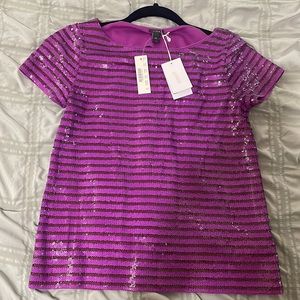Purple brown stripe sequins top from J.Crew.  Size XS
